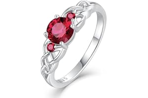 STARCHENIE Celtic Knot Ring for Women 925 Sterling Silver 3-Stone Promise Ring Size 5-10