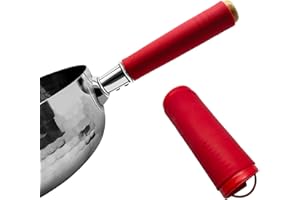 SAIKOOWA Silicone Pan Handle Sleeve,Cast Iron Handle Cover for Frying Pan,Spatulas,Skillet, Wok, Pot,Ladles and Skimmers etc,Durable and Easy to Install- Red