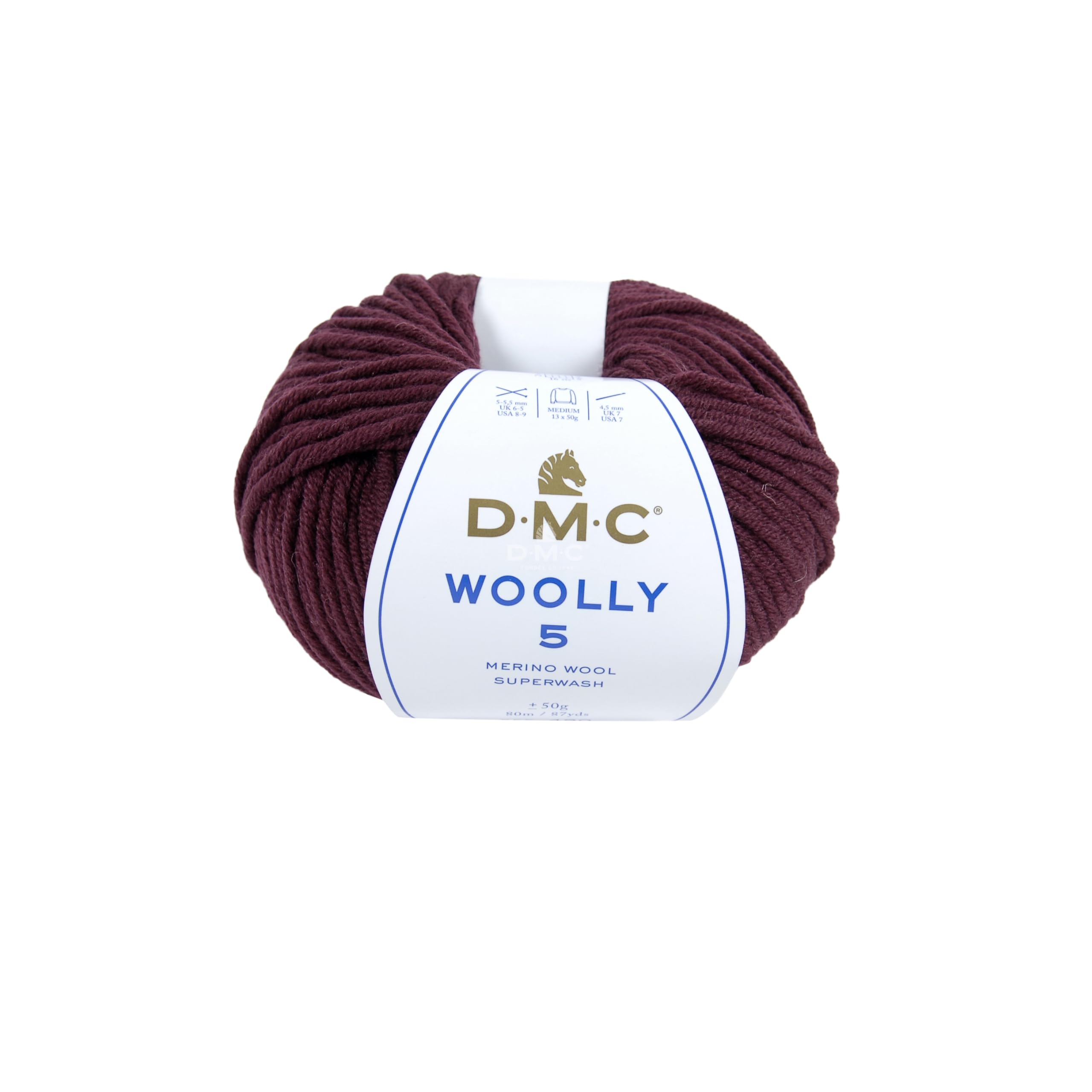 DMC Woolly 5" Merino Wool, Dark Red (155), 50g โ image 1