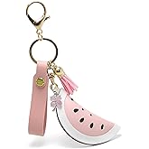 Fuerxy Watermelon Keychain, Fruit Bag Charm for Purse Handbags Bag Accessories Car Charms PU Key Charms