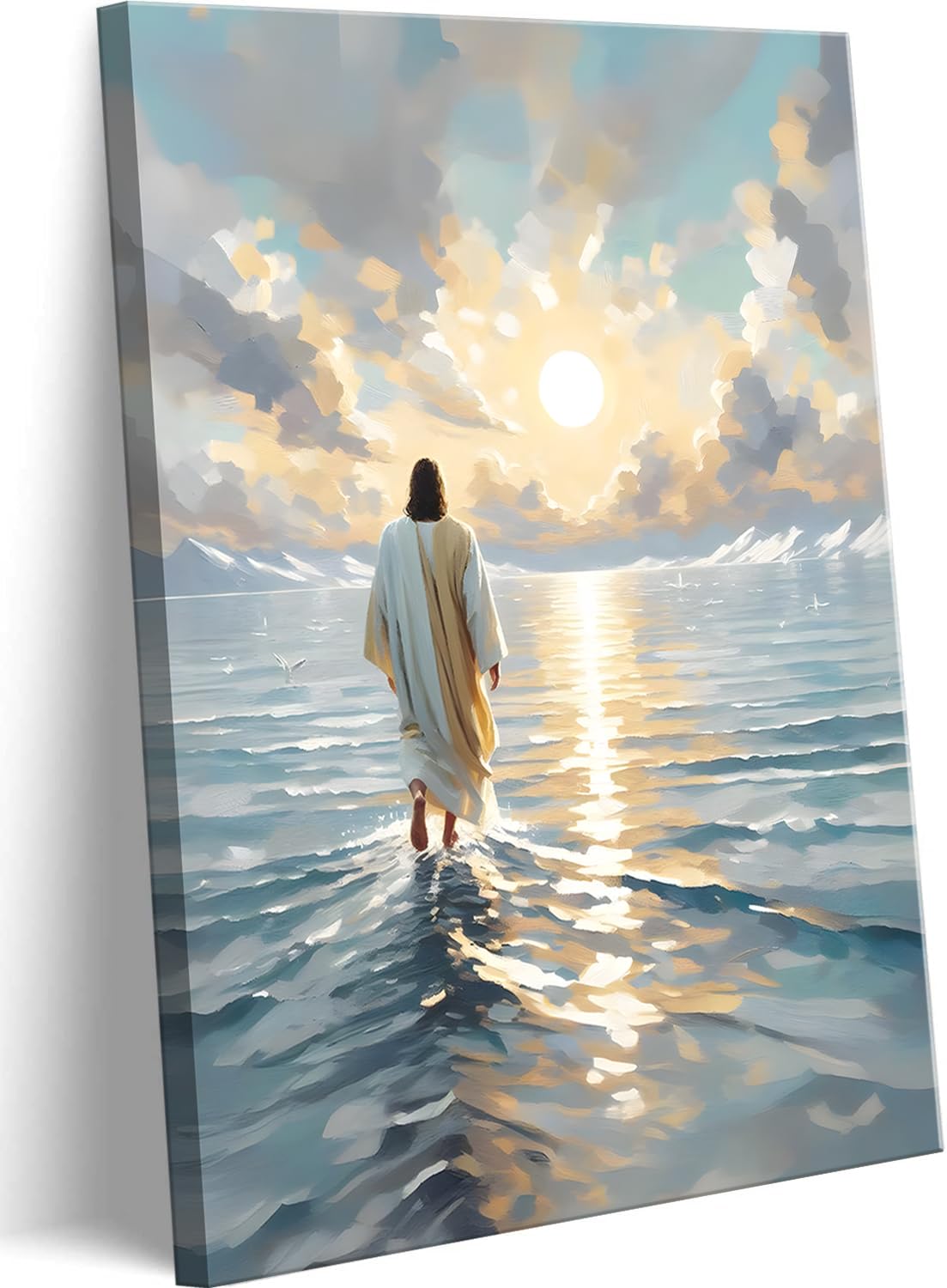 Jesus Walking On Water Canvas Wall Art Christian God Wall Decor Picture ...