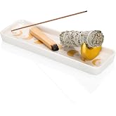 ZenBless Incense Holder Multifunction Incense Burner for Burning Palo Santo,Sage Smudge, Incense Sticks,Handcrafted Ceramic Moon Phase Insence-Stick Holder, Ideal for Spiritual Meditation Yoga Gift