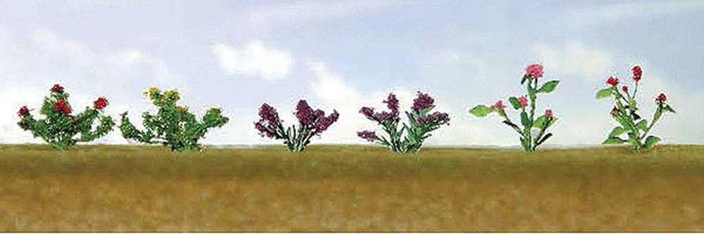 JT Assorted Flower Plants 1, O-Scale, (10 per pack)