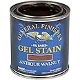 General Finishes Oil Base Gel Stain, 1/2 Pint, Antique Walnut