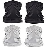 Leamekor UV Face Cover Neck Gaiter Mask Dust Protection Magic Scarf Wind Bandana Balaclava for Summer Running Fishing 4 PCS