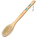 Shower Brush with Soft and Stiff Bristles, Exfoliating Skin and A Soft Scrub, Double-sided Brush Head for Wet or Dry Brushing