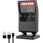 OBZ Wireless Barcode Scanner,Bluetooth Hands-Free Desktop 2D QR Code Reader | USB Wired/2.4G Wireless/Bluetooth Connection,Omnidirectional,2600mAh Battery,Compatible with Windows,Mac,and Linux