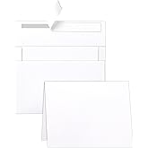Silunkia 100 Packs White Blank Note Cards and Envelopes 4.25 x 5.5 Heavyweight Folded Cardstock and A2 Envelopes Printable Self Seal for Greeting Cards, Wedding Invitations, Thank You Cards, Party