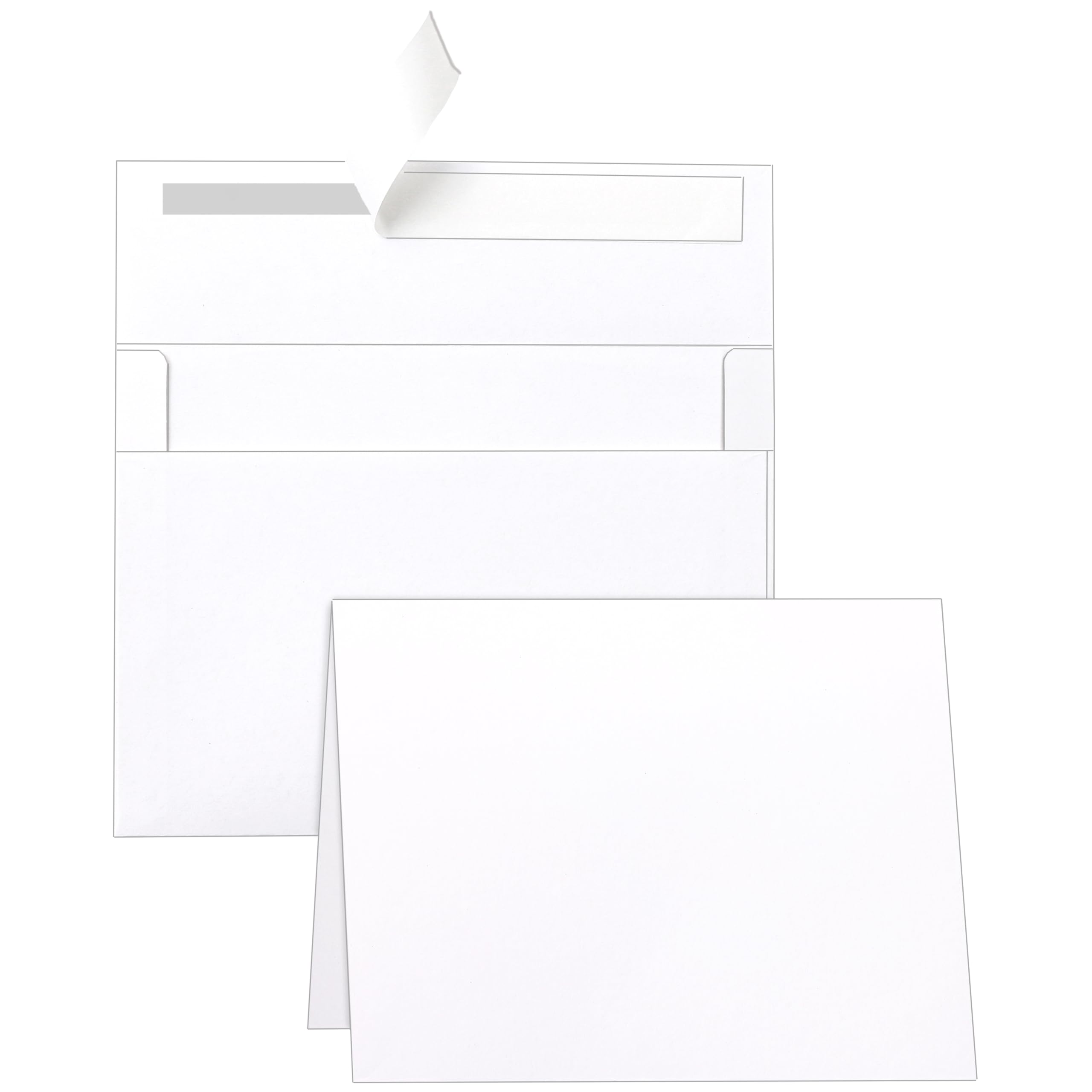 Photo 1 of Silunkia Blank White Greeting Cards and Envelopes 4.25 x 5.5 Heavyweight Folded Cardstock and A2 Envelopes Printable Self Seal 20 Packs for Wedding Invitations, Graduations, Thank You Cards, Mailing