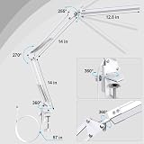 SKYLEO LED Desk Lamp with Clip and Base White 3 Modes 10 Brightness Levels view 3