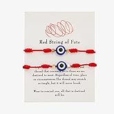 Carzyzhu Evil Eye 7 Knot Lucky Bracelets for Women Rakhi for Brother and Bhabhi Adjustable Red String Amulet for Women Men with Gold Bead, Protection Jewelry Hand Bracelet