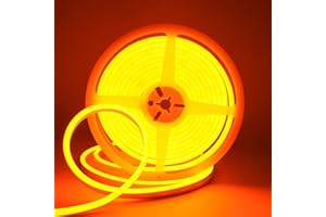 DUOFU365 Orange Neon LED Strip Light, DC 12V 600 SMD2835 LED Neon Rope Lights,Upgraded 16.4ft/5m Led Light Strips Flexible Waterproof for Indoor/Outdoors Home Decoration/DIY(No Power Adapter)