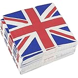 100-Pack Decorative Napkins - Disposable Paper Party Napkins with UK Flag Design - Perfect for Birthday Parties, Celebrations