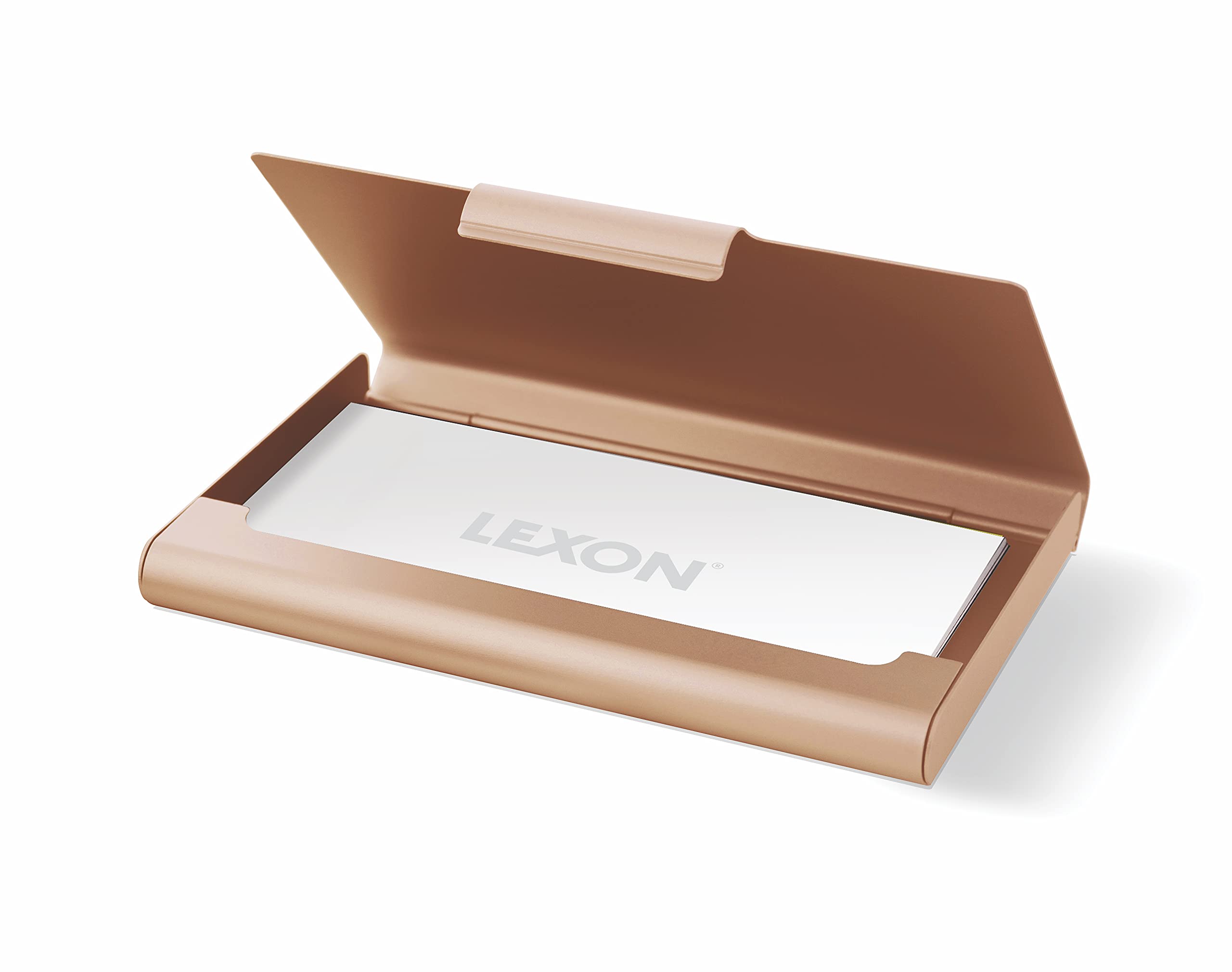 Lexon Unisex's Box Aluminium Business Card Case – Gold