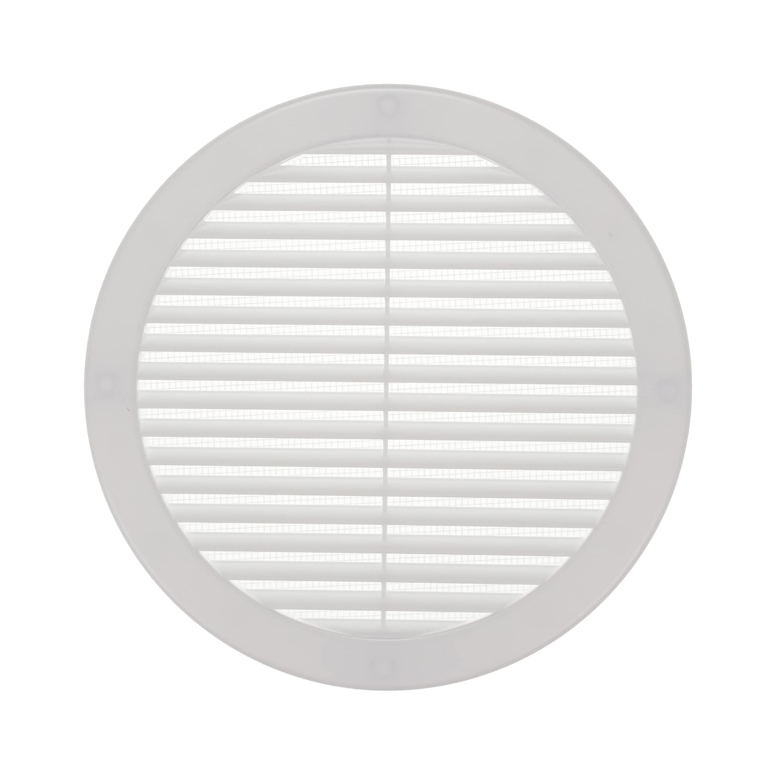 Vent Systems Ø200 mm / 8'' Inch White Soffit Vent Cover with Mounting Neck - Round Air Vent Louver - Grille Cover - Built-in Mesh Screen - HVAC Vents for Bathroom, Home Office, Kitchen — image 1