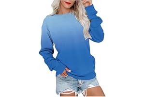 Ceboyel Long Sleeve Shirts For Women Crewneck Sweatshirt Pullover Casual Long Sleeve Tops Trendy Loose Fit Fall Clothing 2023