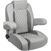 Leader Accessories Luxury Pontoon Captains Chair Yacht Bucket Boat Seat | Reclining Ergonomic Design Pontoon Boat Chair Yacht Seat with Adjustable Armrests