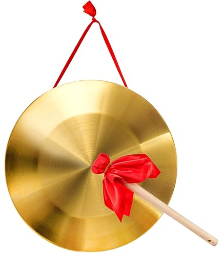 Gong De Bureau Feng Shui En Laiton - 19x21cm - Son Apaisant Pour Méditation Ou Décoration Zen - Cadeau Bénédiction