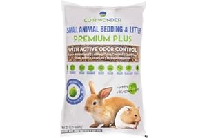 Coir Wonder Small Animal Bedding & Litter - 20 Liter - with Activated Charcoal Odor Control - Coco Chip Substrate for Rabbit, Hamster - Reptile Terrarium for Snakes, Dragon Lizards & Turtle, Tortoise