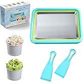 Nenkarn Rolled Ice Cream Maker, Lake Blue | Stainless Steel, Freezer Tray