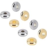 UNICRAFTALE About 100pcs 2 Colors 6mm Round Spacer Beads Stainless Steel Loose Beads 1.8mm Small Hole Beads Spacers for DIY Jewelry Making Golden,Stainless Steel Color