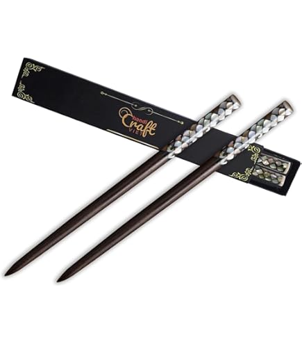 Pair of Spiral Hair Stick Chopsticks - Hand Carved Wood Styling Pins - 7.5 Natural Hair Pin Chopsticks - Pair of Spiral Hair Sticks for  main image 4