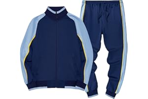 amropi Men's Tracksuit Activewear Athletic Casual Sports Jogging Gym Full Zip Sweat Suit