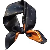 PLIPON 100% Mulberry Silk Neck Scarf - 21"x21" Small Printed Square Neckerchief Scarves for Women Gift Packed