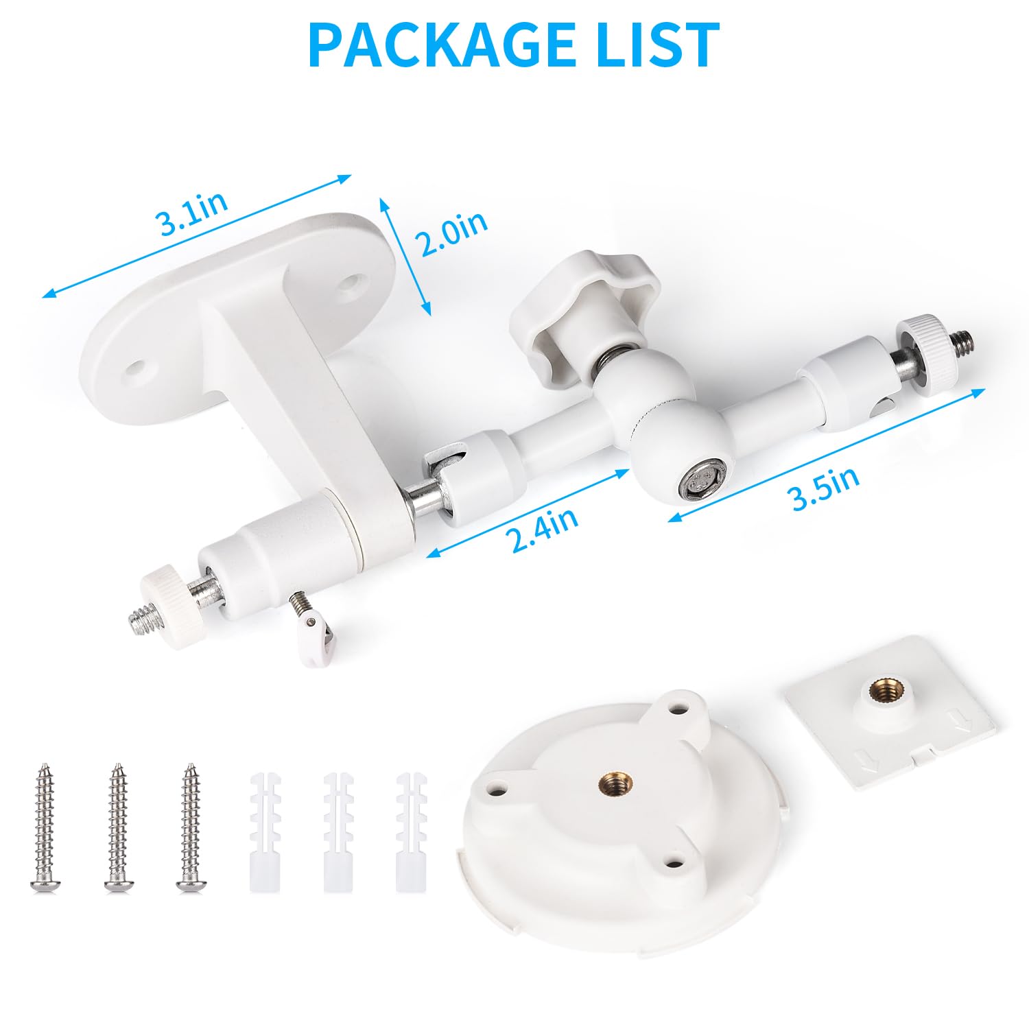 wochel 2-in-1 Wall Mount for Google Nest Cam Outdoor Camera and Solar Panel, 360° Adjustable Angle Provides A Better View for Solar Panel (White)