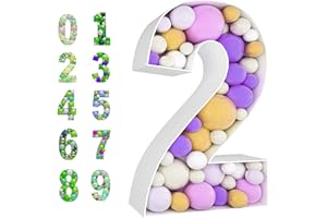 QPEY 4FT Marquee Numbers, Mosaic Numbers for Balloons Large Cardboard Numbers Foam Board DIY Balloon Frame for Birthday Party Wedding Anniversary Baby Shower Party (Number 2)