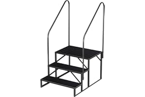FRUYYZL Step Stool Ladder for Adults, Pool Steps with 2 Handrails, 3 Step RV Ladder, Camper Steps for Travel Trailers, 5th Wheel, Motor Home, Spa, and Porch