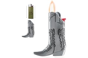 Zxvskr Cowboy Boot Lighter Sleeve Cover, Lighter Sleeve Cover for Mini Bic J5 Accessories Decoration for Everyday Carry Or Travel Gift