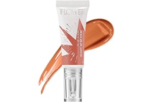 FLOWER Beauty Liquid Blush Makeup Bomb Color Drops -Silky Lightweight Formula + Gel Cream Blush for Cheeks - Radiant + Glossy Finish - Buildable + Lightweight Formula - Cruelty-Free + Vegan (Cinnamon)