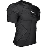 DGXINJUN Men's Padded Shirt Football Chest Rib Protector Heart Sternum Guard Compression Shirt with Shoulder Back Rib Pads for Adult Football Basketball Baseball Softball Rugby