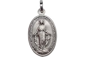 I G J 925 STERLING SILVER THE MIRACULOUS MEDAL - THE ORIGINAL ONE - 100% MADE IN ITALY - THE PATRON SAINTS MEDALS