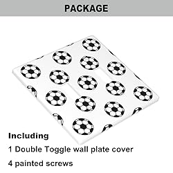 Pznen Soccer 2 Gang Wall Plate Black and White
