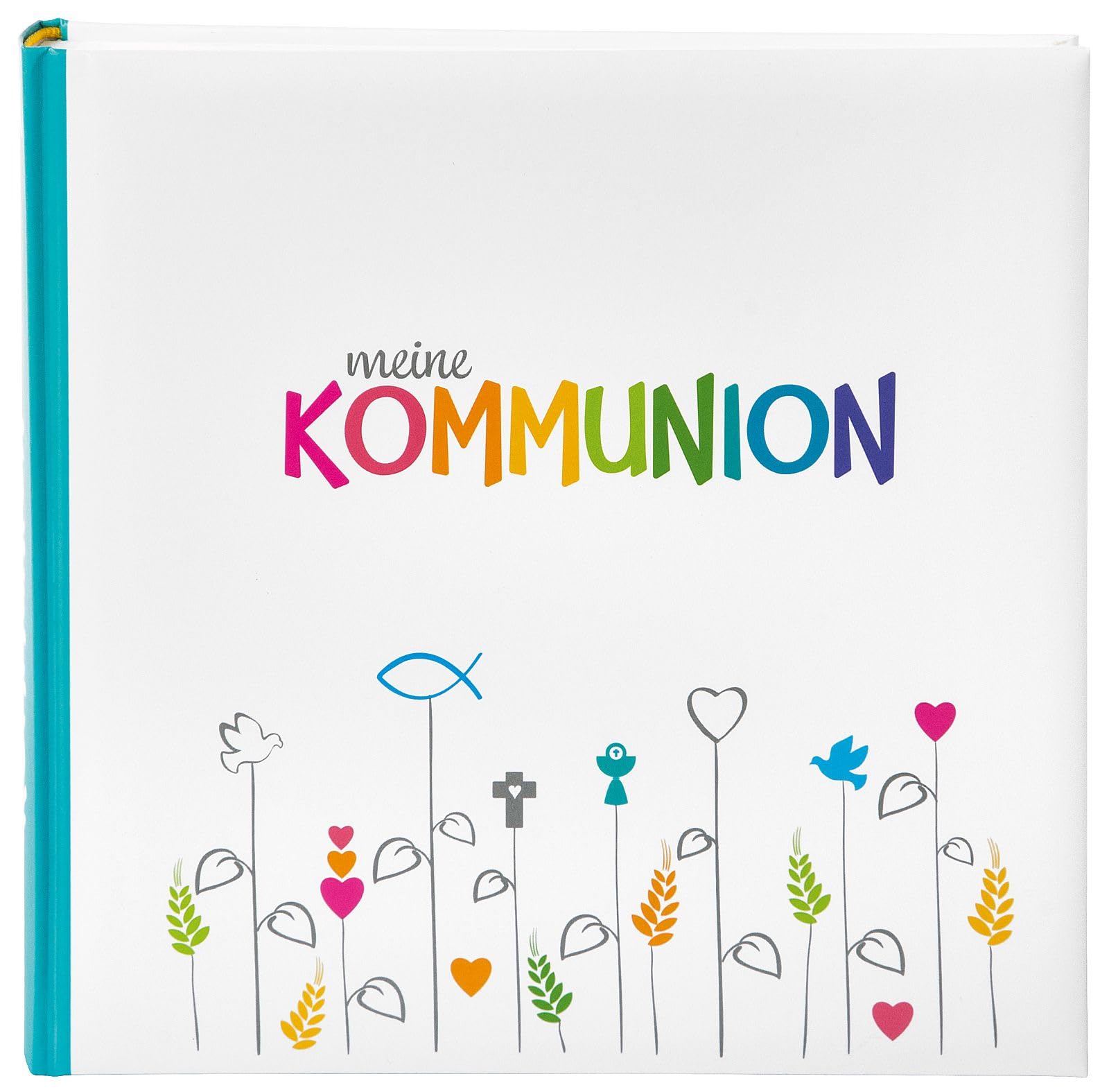 goldbuch Photo Album for Communion, Rainbow, 25 x 25 cm, 60, 4 Pages of Text Introduction, Art Print, Multicoloured, 03 028, White/Colourful, 3 28
