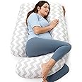 Momcozy U Shaped Pregnancy Pillows with Cotton Removable Cover, 57 Inch Maternity Pillow Full Body Support, Must Have for Pregnant Women, Geometric Pattern