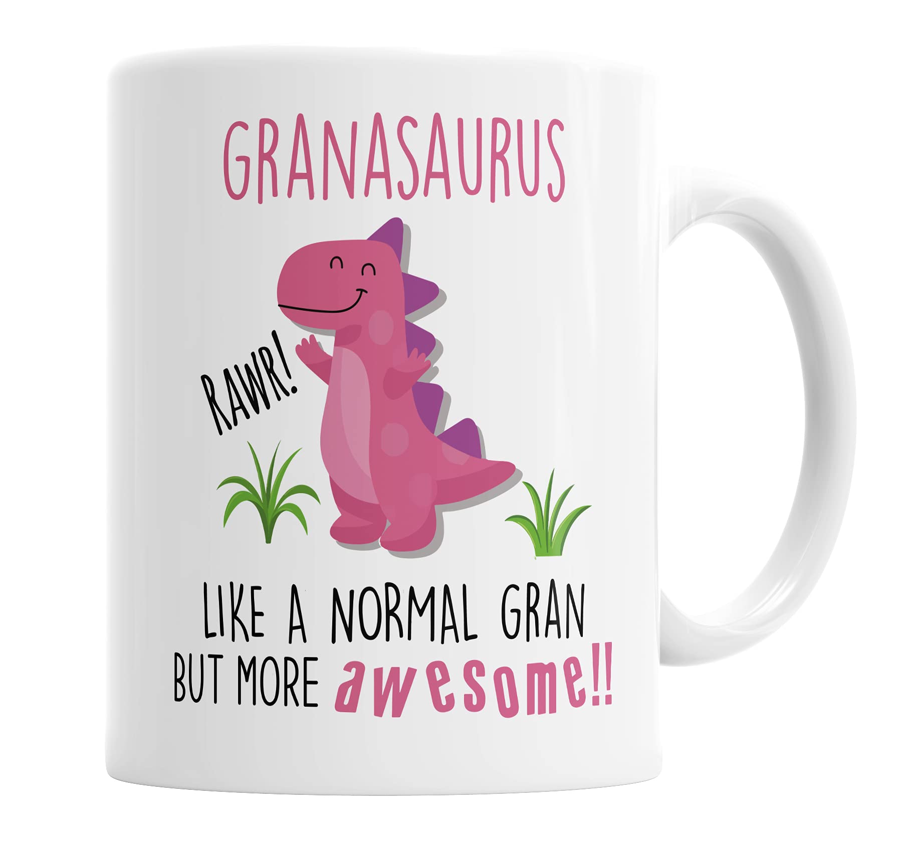 Granasaurus Mug Gran Dinosaur Cup for Fathers Day Birthday Christmas Funny Mug Present for Gran
