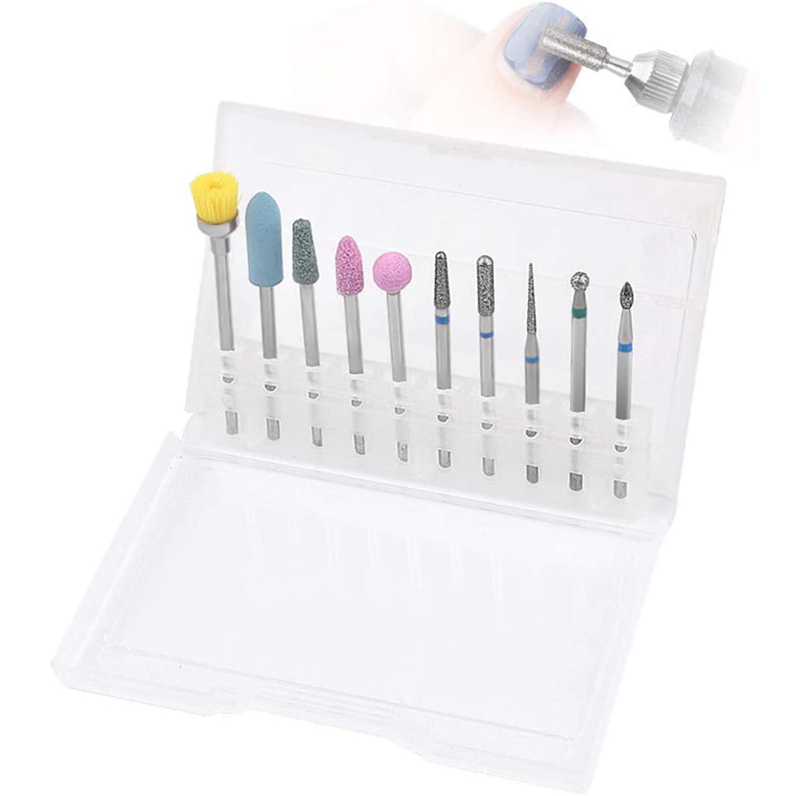 GeekerChip Anself 10 x Metal Nail Drill Bits for Removing Varnish/Gel and Cuticles