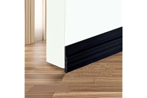 SAVE UNICORN Self Adhesive Door Sweep Draft Stopper - Camel Home Weather Stripping Rubber interior Under Door Bottom for Seal Strip Insulation for Weatherproof, Soundproof, 2" W X 39" L, 2" W X 39" L (Black)