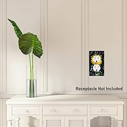 Pznen Black Sunflowers Outlet Covers Watercolor