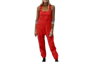 Xiaojmake Women's Fleece Warm Overalls Winter Sleeveless Casual Snow Pants Adjustable Strap Bibs Jumpsuits with Pockets
