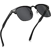 SUNGAIT Polarized Sunglasses for Men and Women, Classic Half-Frame Retro Shades for Driving, Travel, and Outdoor Activities