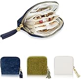 Stratalife Travel Jewelry Case Organizer for Women Valentine's Day Gift Portable Jewelry Box with Small Pouches for Healing Crystal Bracelets, Necklace Bangles Storage Ring Holder, Blue Tassel