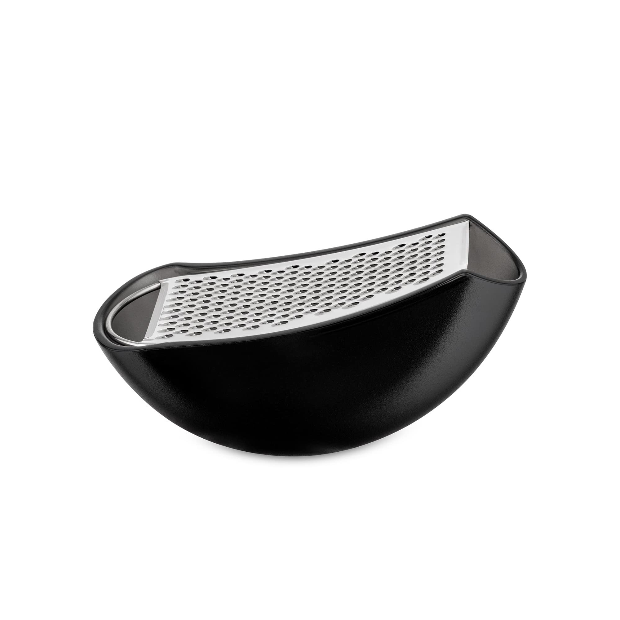 Alessi | Parmenide AARU01 B - Design Cheese Grater with Container in Thermoplastic Resin and Steel Mirror Polished, Black