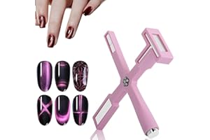CHIPLESIER 5 in 1 Nail Magnet, Multifunctional Cat Eye Gel Nail Polish Magnet for Nail Art, Strong 3D Magnetic Nail Design Tool for Nail Salon Home DIY (Pink)