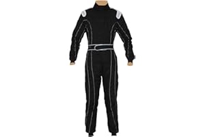 PM SPORTS New Adult Karting/Race/Rally One Piece Suits Poly Cotton 8 Brilliant Colors (Black, M)