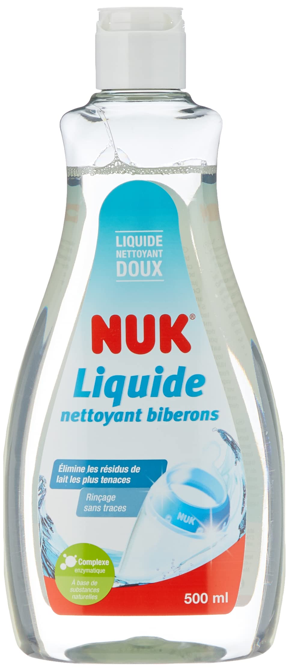 Nuk 10751413 Special Bottle Cleaning Liquid, 500 ml, Ideal for Cleaning Bottles, Teats and Accessories, Fragrance-, pH-Neutral, 100% Recycled Bottle 10751413