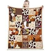 Cow Print Blanket Cow Decor Bedding Throw Blanket Gifts for Girl Women Christmas Birthday Valentine's Day Soft Cute Farm Animal Print Cow Blanket Gifts (50"x 60")